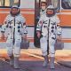 Kosmonauti Alexej Gubarev a Vladimír Remek těsně před společným letem  do vesmíru v roce 1978