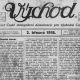Titulní list prvního čísla "Východu" z  2 .3. 1918